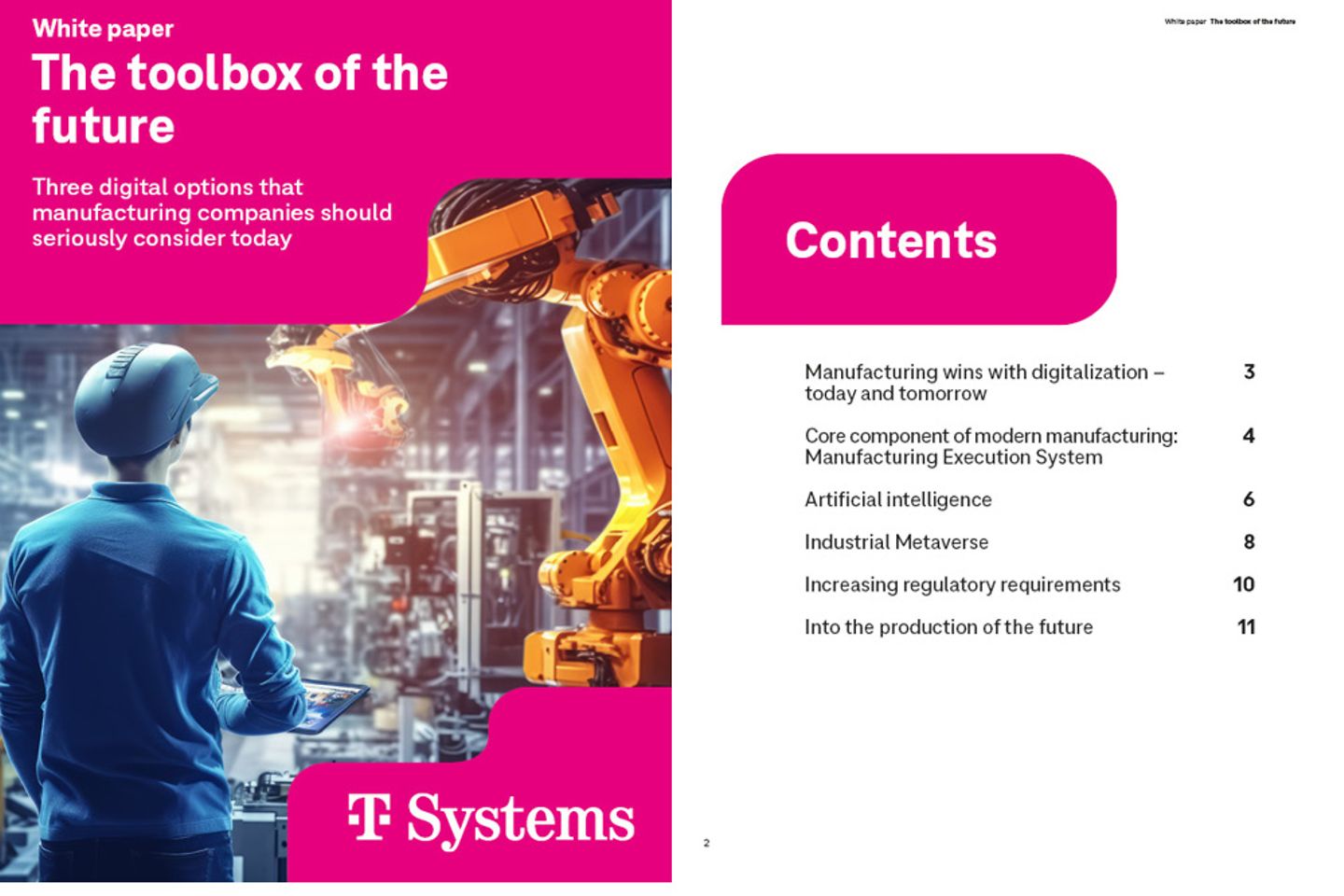 Screenshot van de titelpagina en de volgende drie pagina's van de whitepaper: