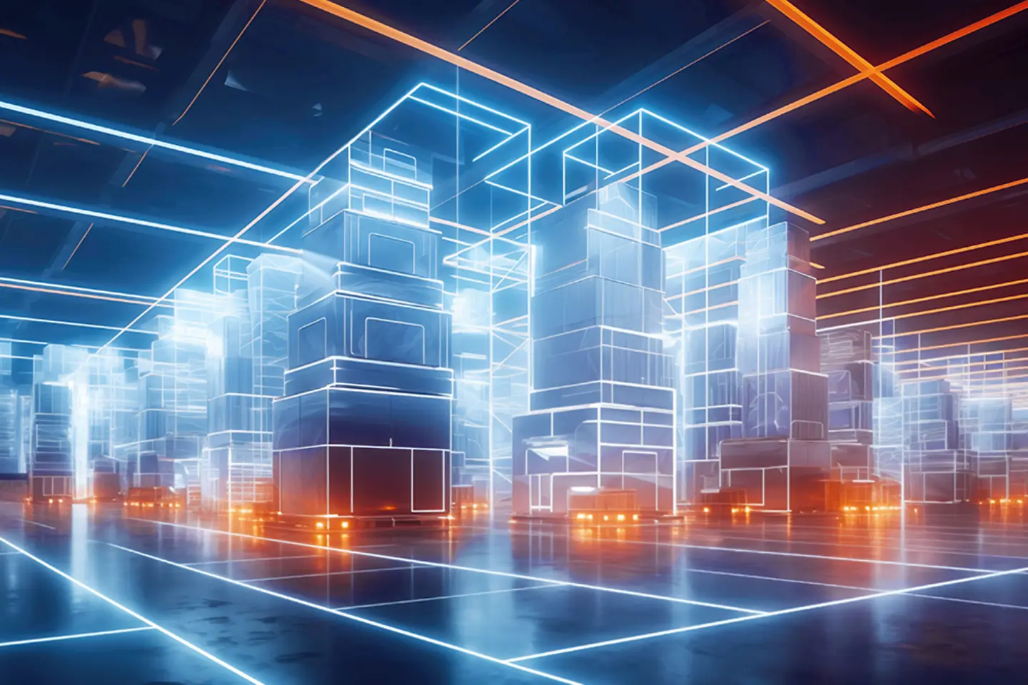 Futuristic digital warehouse using augmented reality. 
