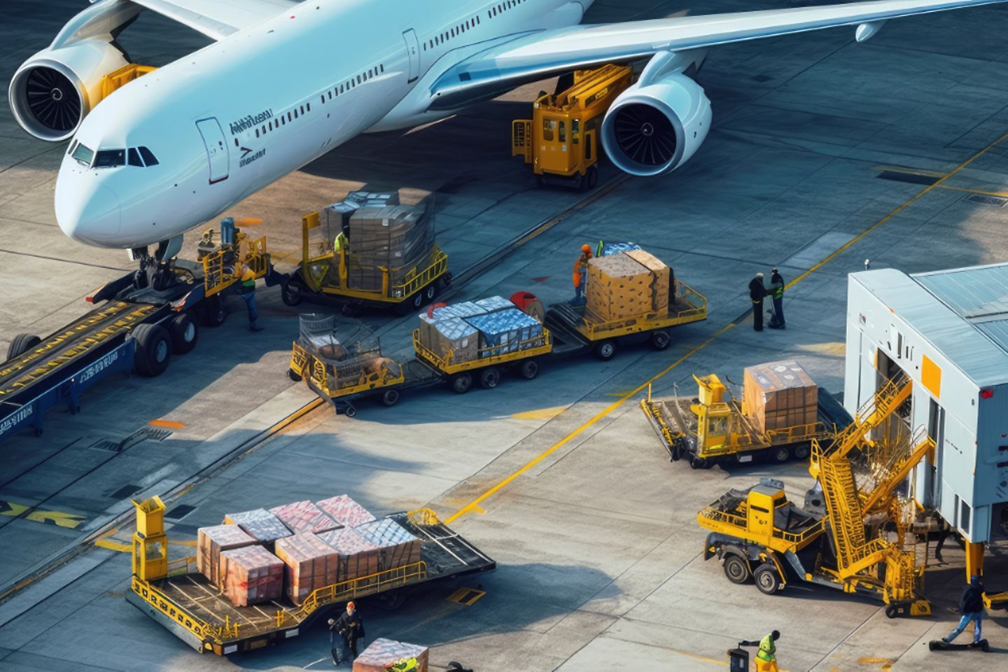 Logistics handling cargo in an airport