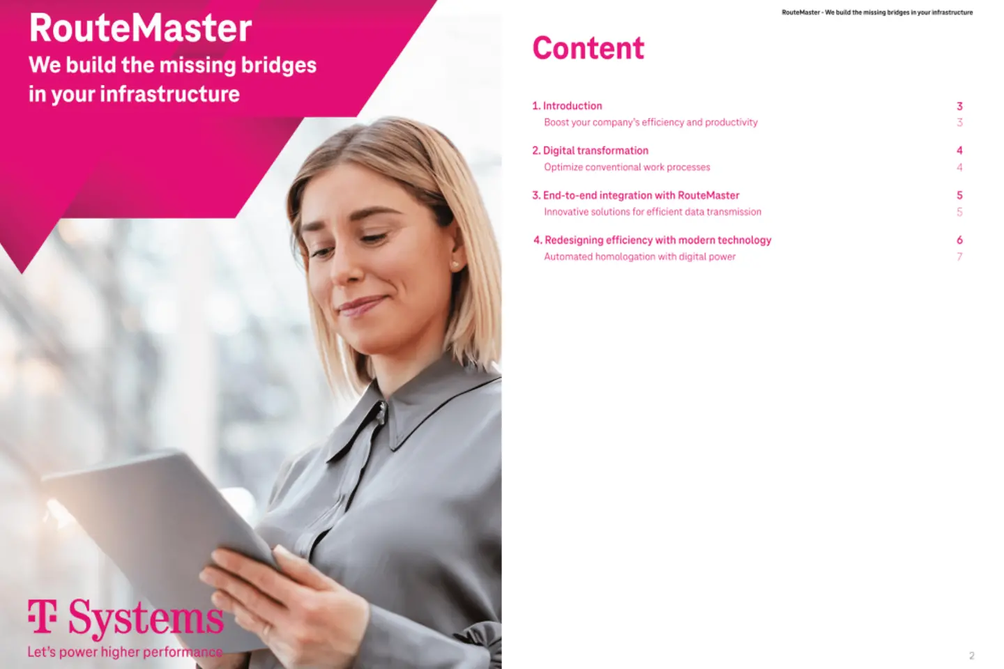 Captura de pantalla de la portada y la página siguiente del whitepaper: RouteMaster 