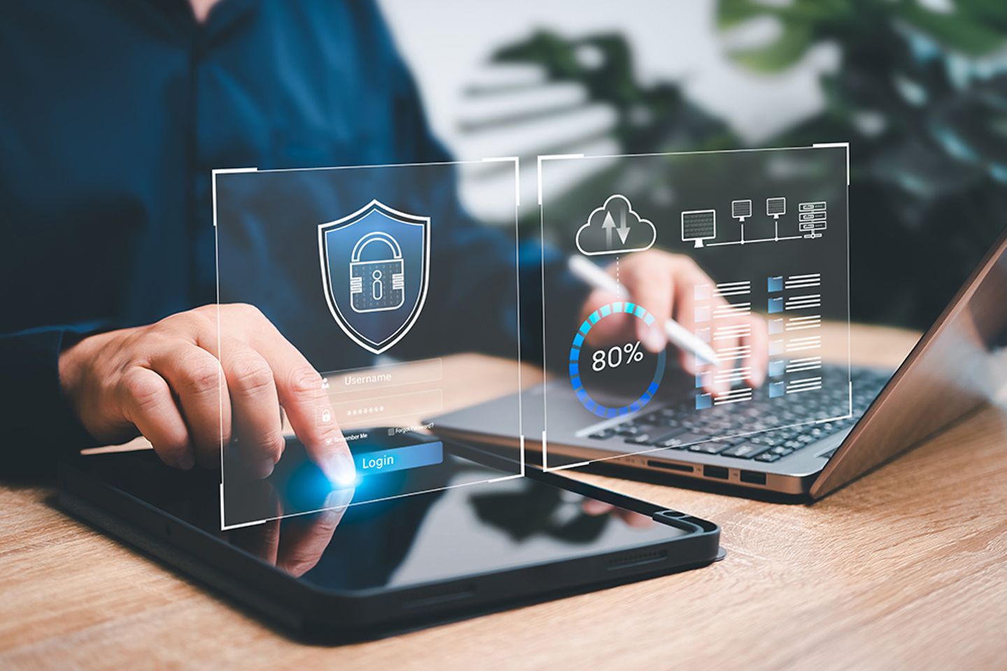 Concept voor cyberbeveiliging en online documentbeheer