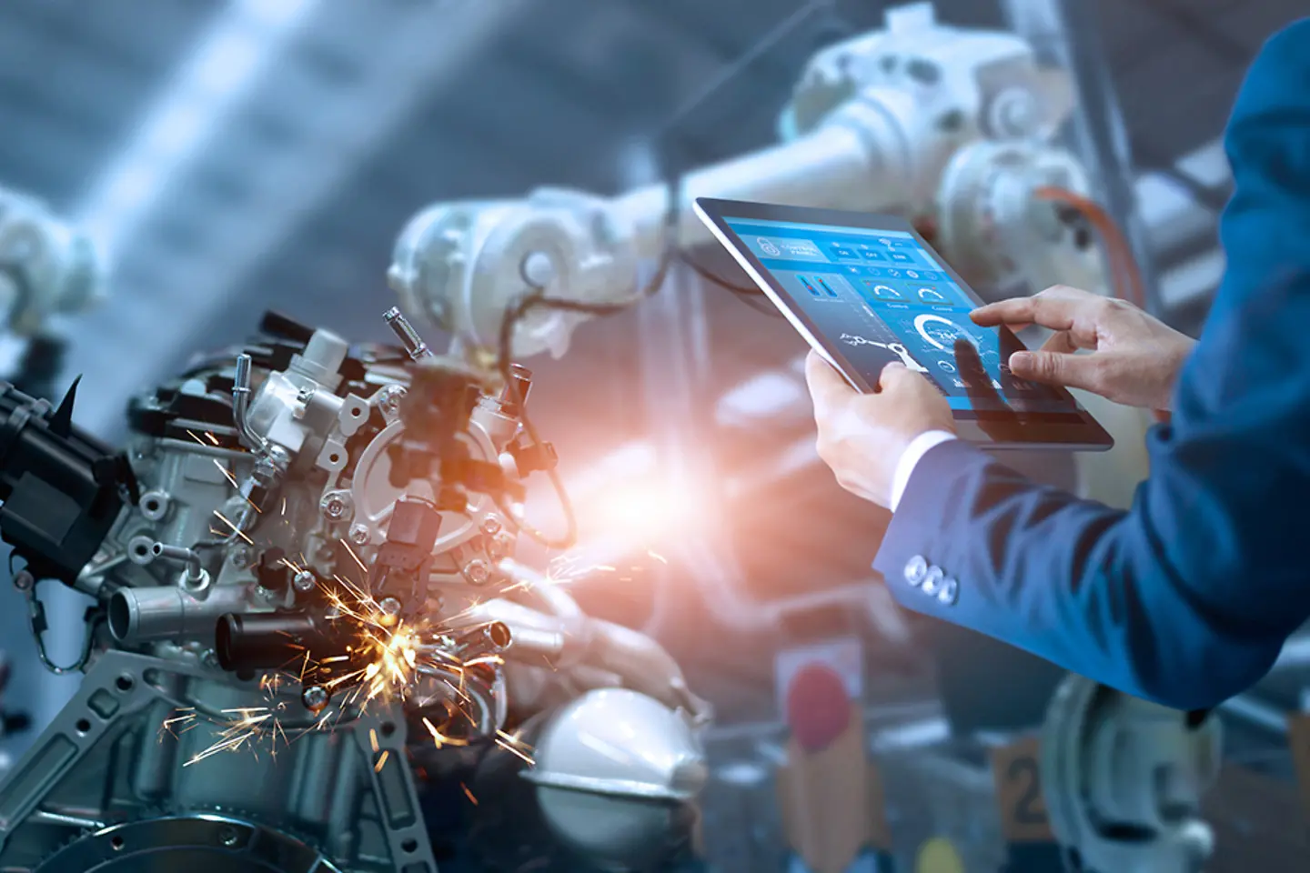 Fabrikarbeiter mit 3D-Technologie