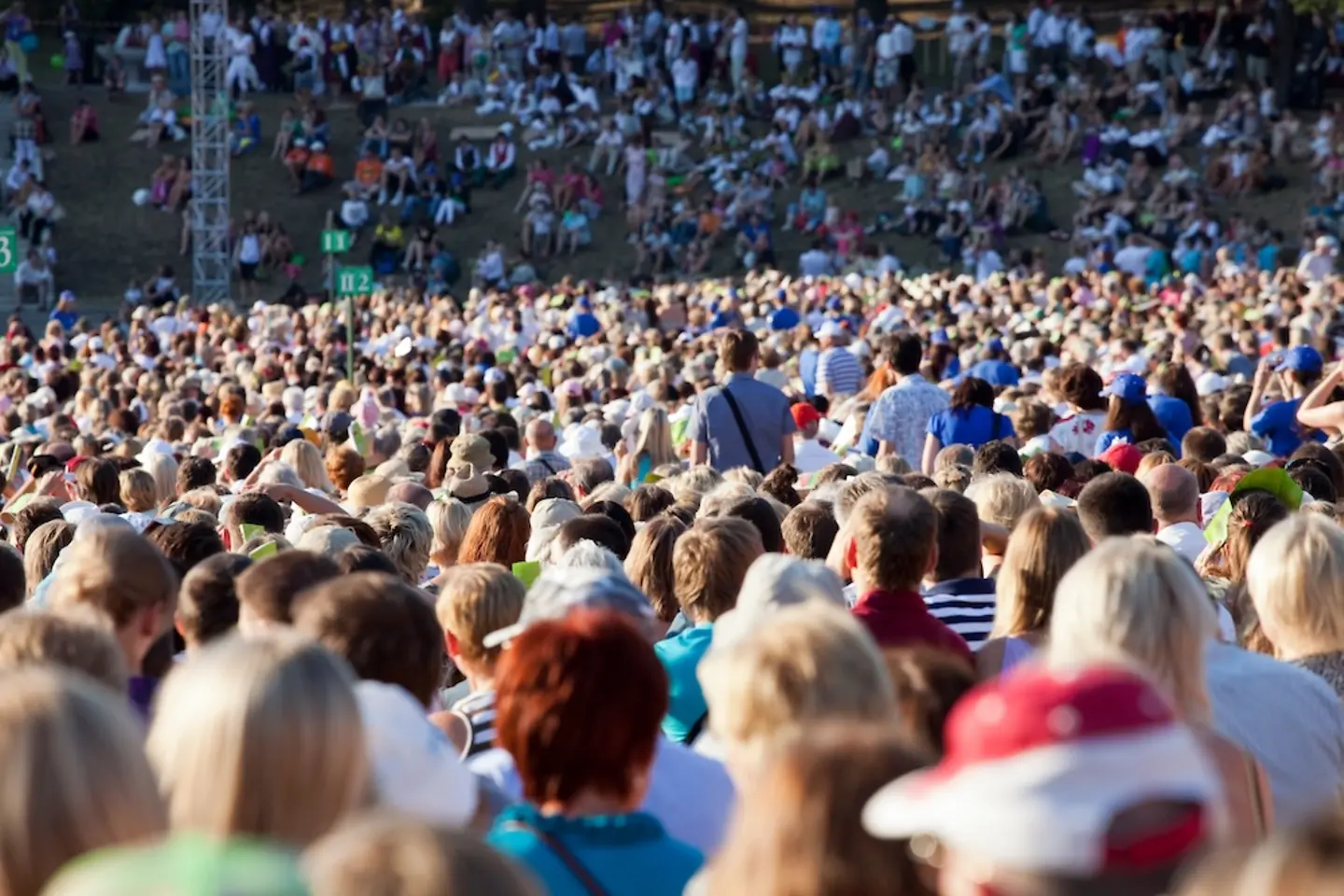 A large audience at an openair
