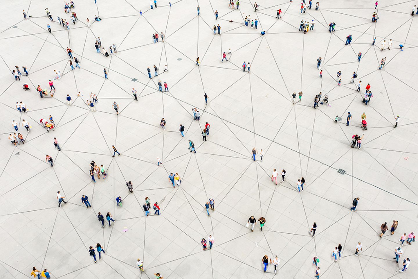 Vista aérea de una multitud