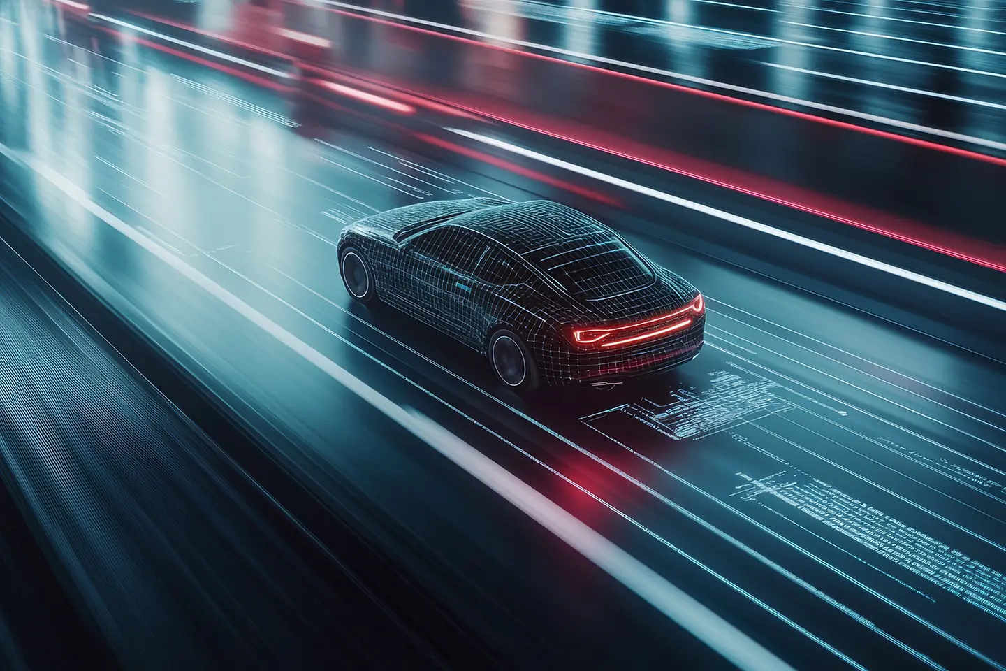 Ein vernetztes Auto, das Over-the-Air-Software-Updates erhält, um Funktionen und Leistung zu verbessern 