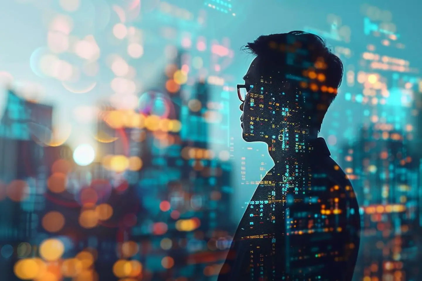 Businessman using AI technology enables advanced data analysis capabilities