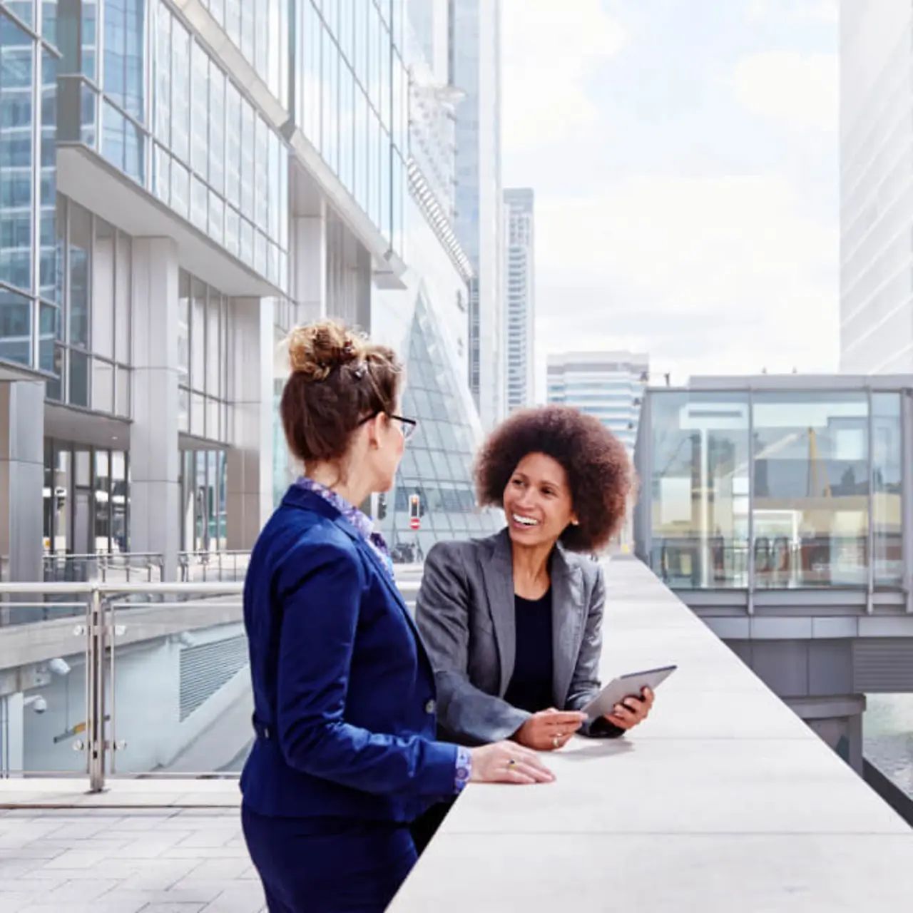 Investment banker giving financial advice to client