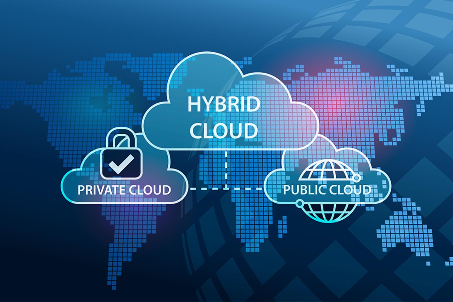 Darstellung von hybrider Cloud
