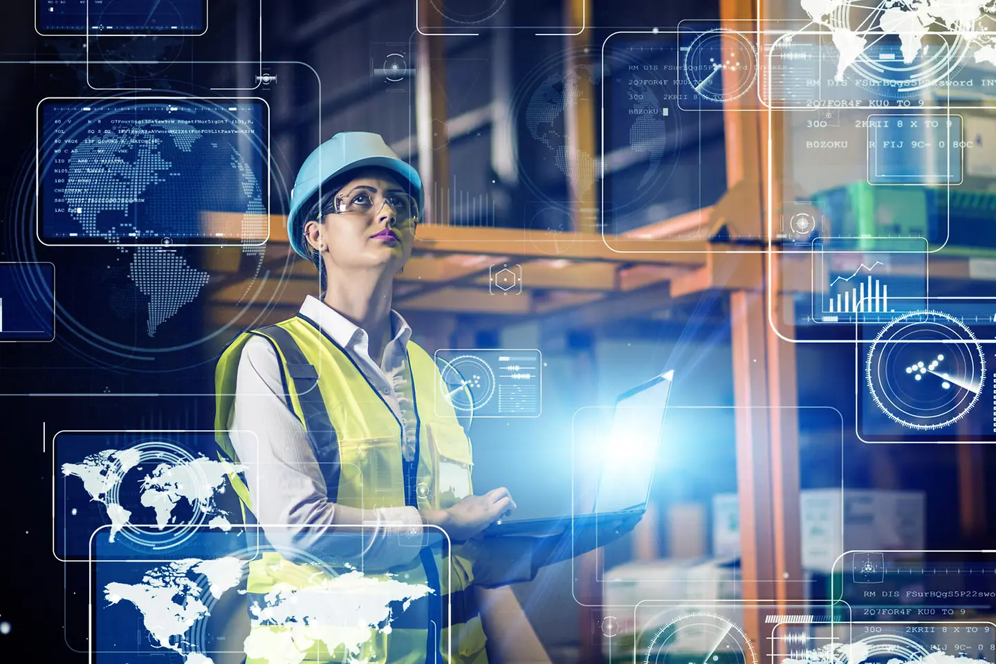 Concepto de ingeniería industrial. Red de comunicaciones. INDUSTRIA 4.0. Automatización de fábricas