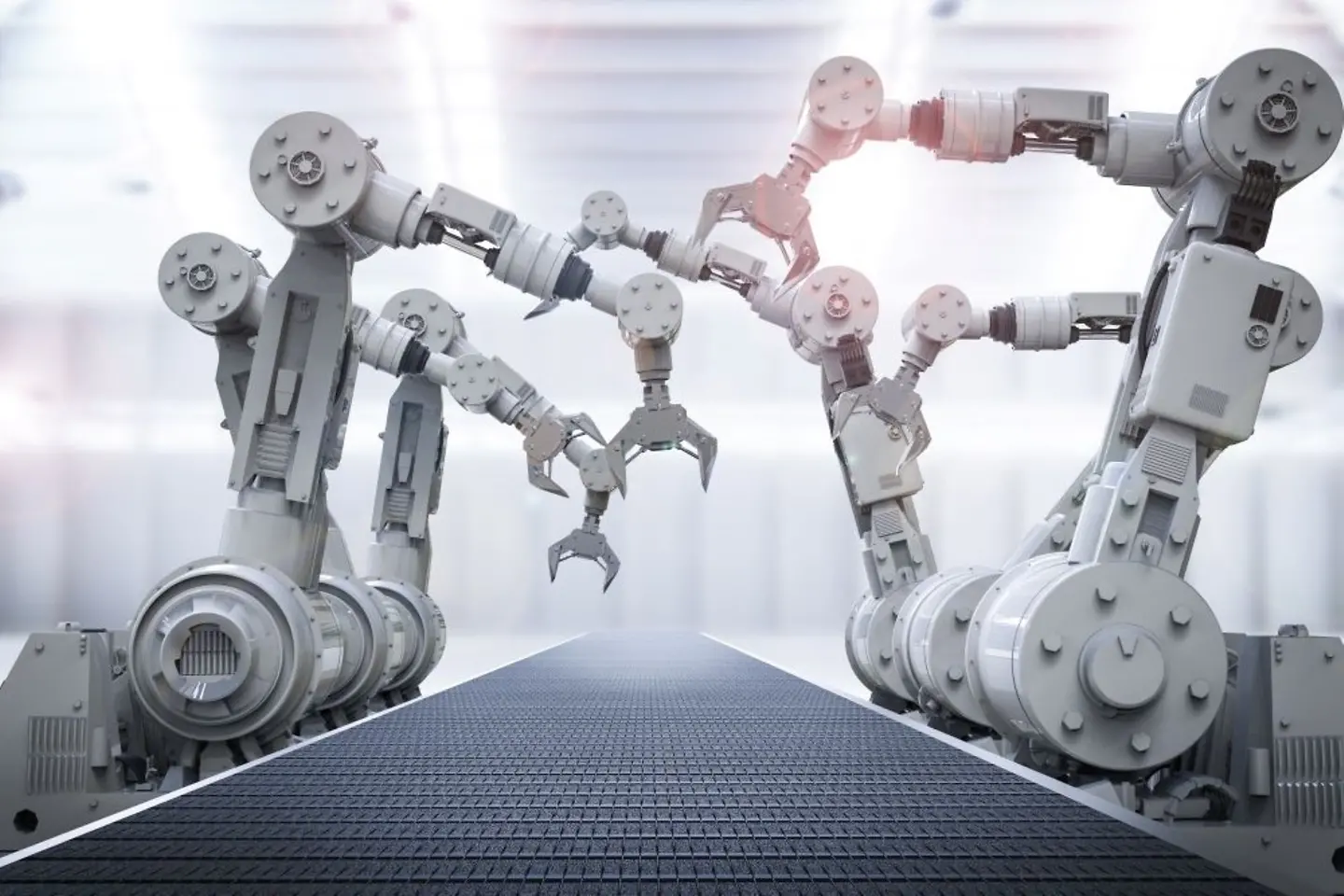 AI-generated image - Robotic arms in logistics facility