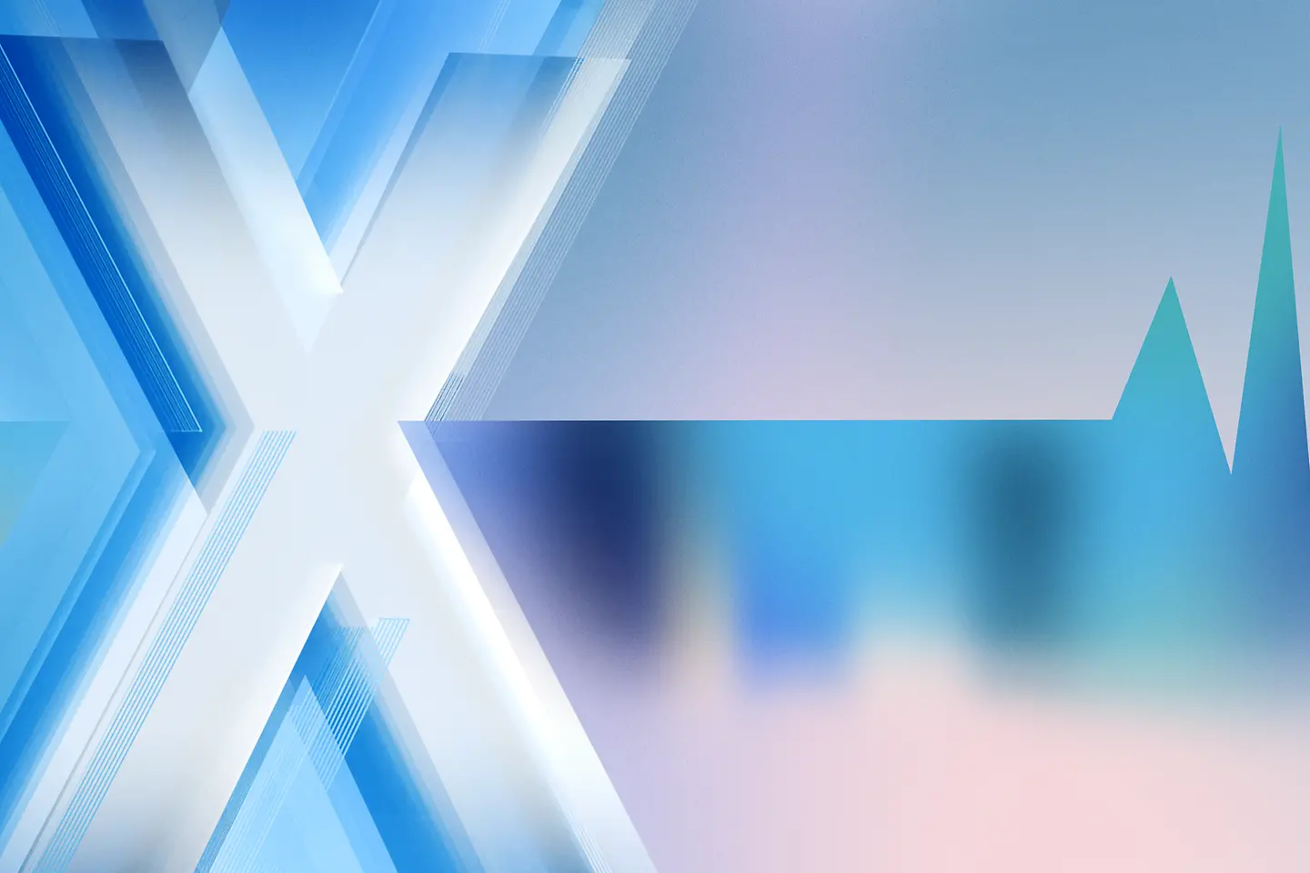 Sujet mit großem X in Blautönen sowie ein Herzlinie, darauf Aufschrift: Digital X Wien, Digital Heartbeat, am Puls deiner Region