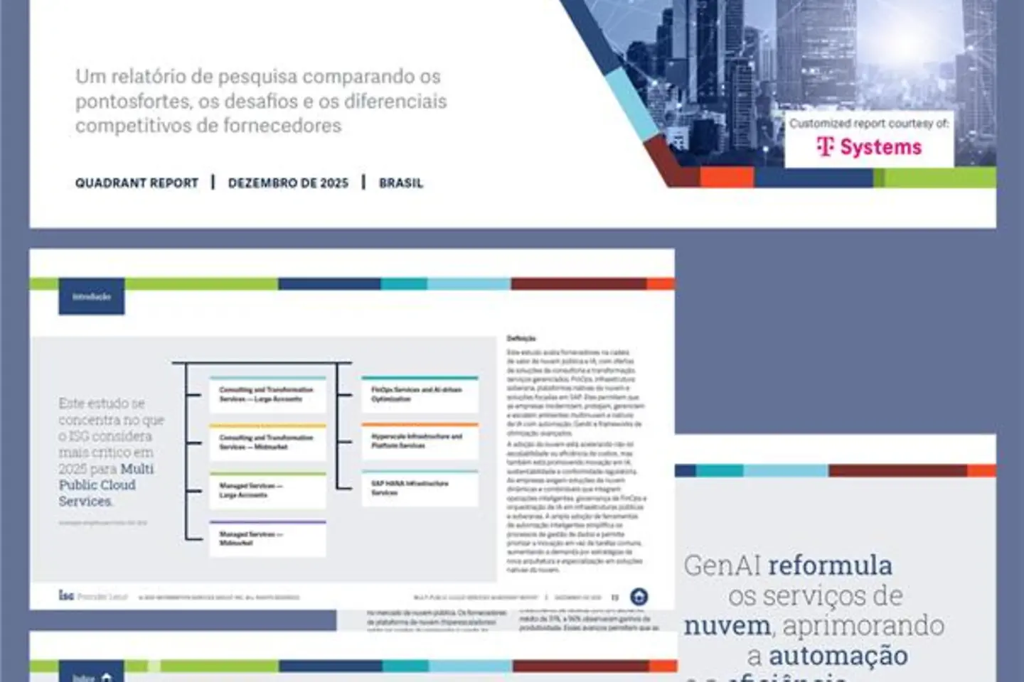 Página de rosto e três páginas subsequentes do white paper como captura de tela: Multi Public Cloud Services