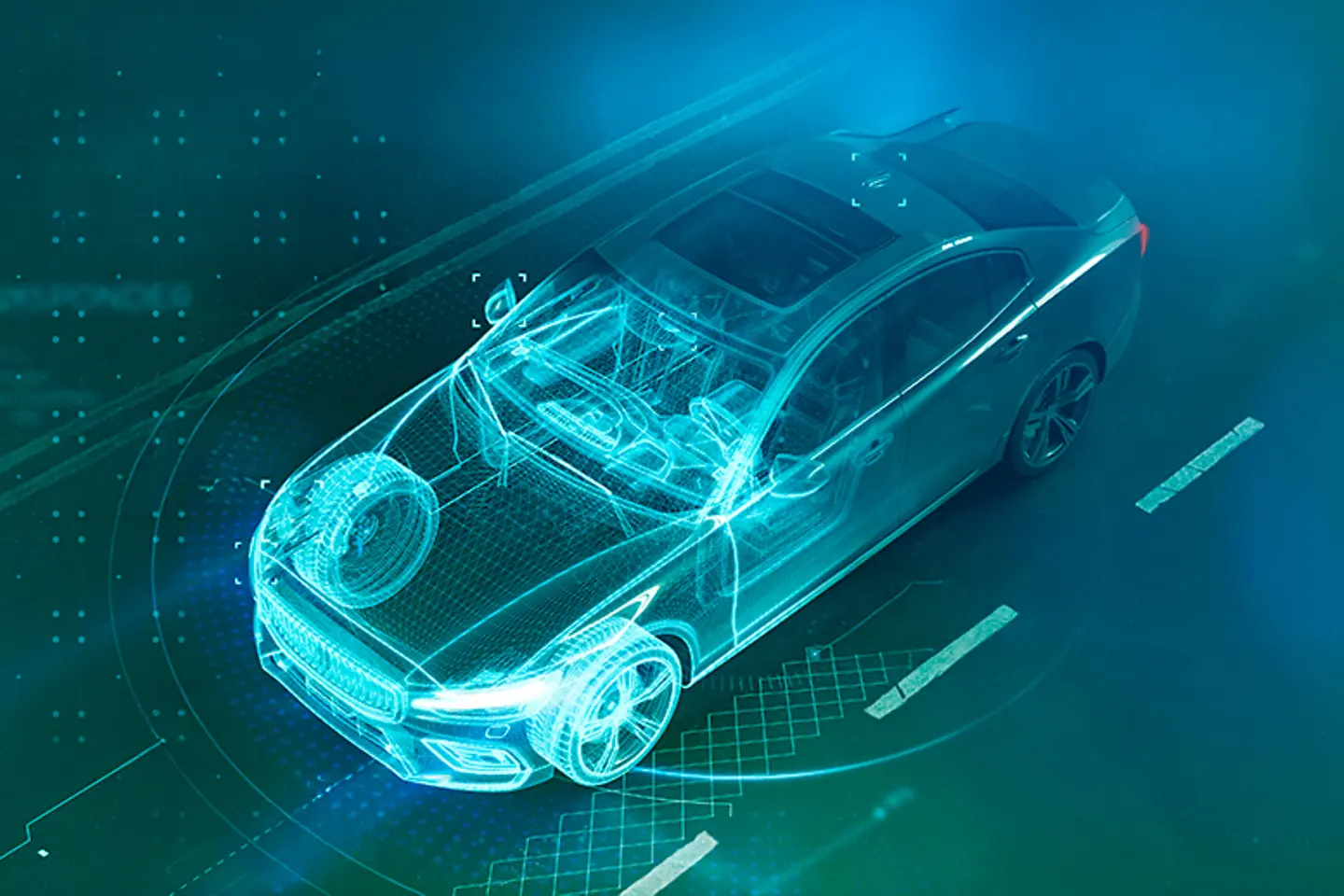 Digitale Zeichnung eines Autos