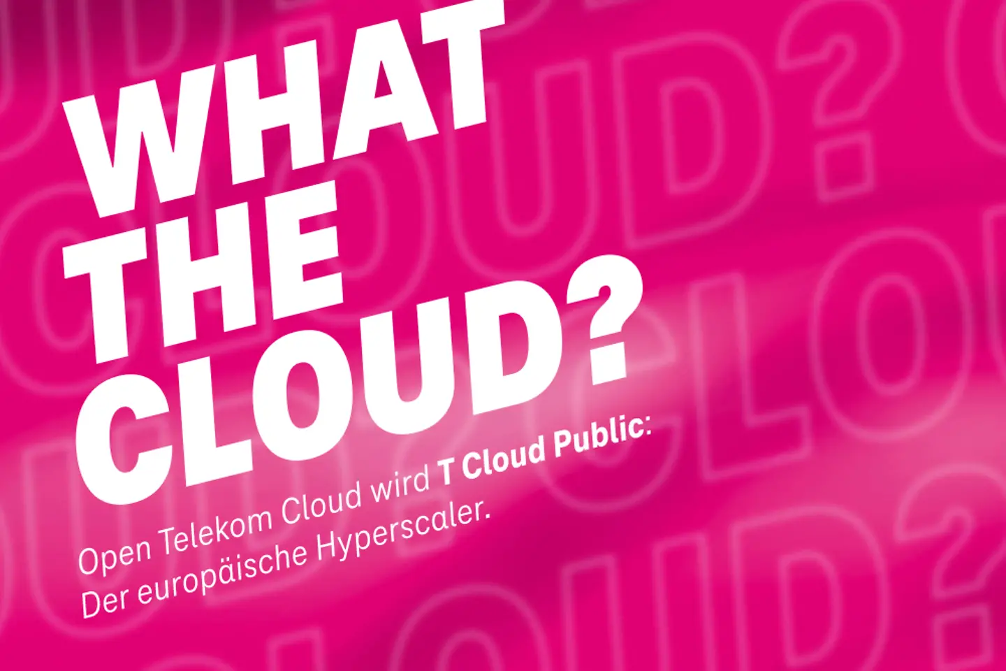 Magenta Wolke auf blauem digitalen Hintergrund.