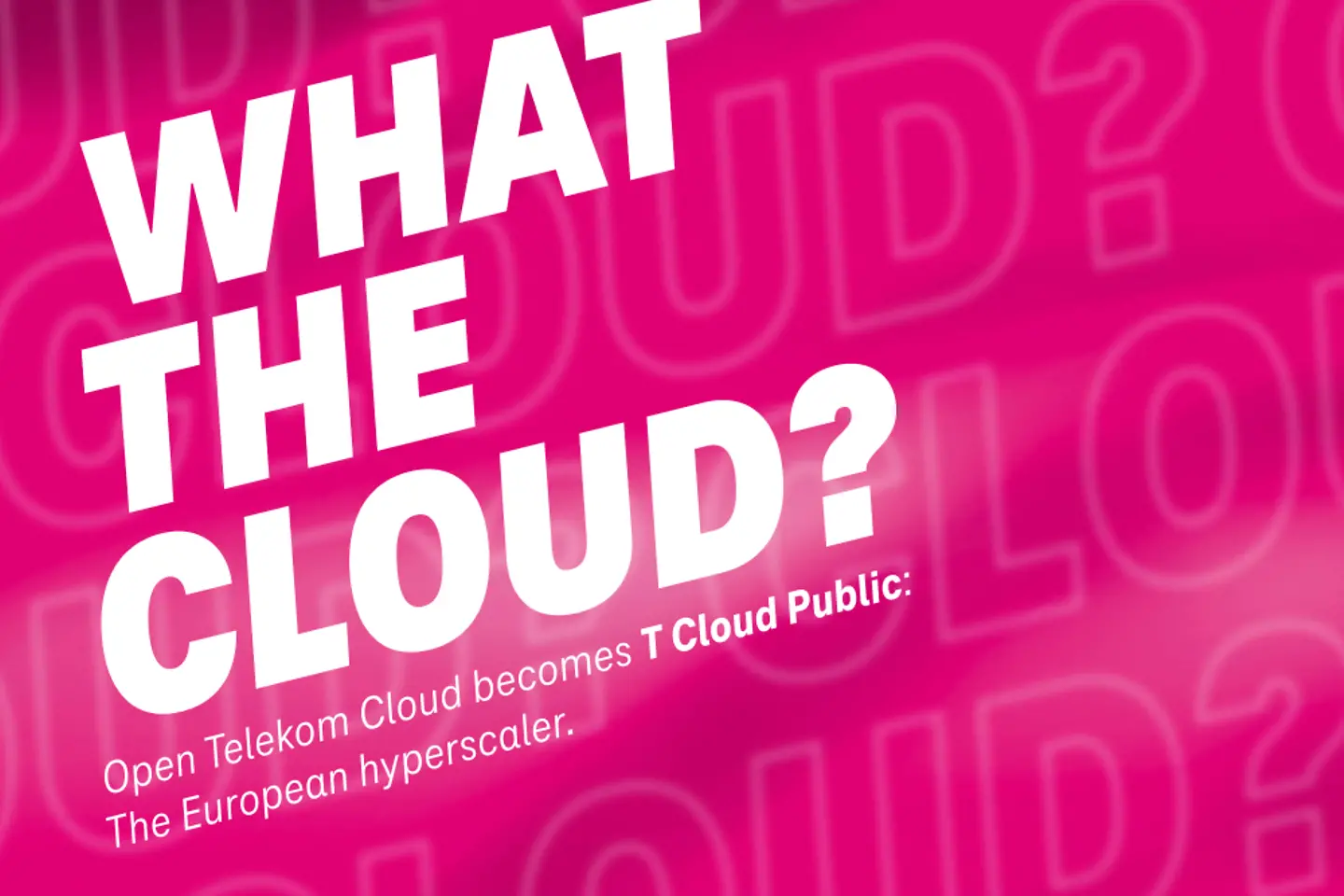 Magenta Wolke auf blauem digitalen Hintergrund.