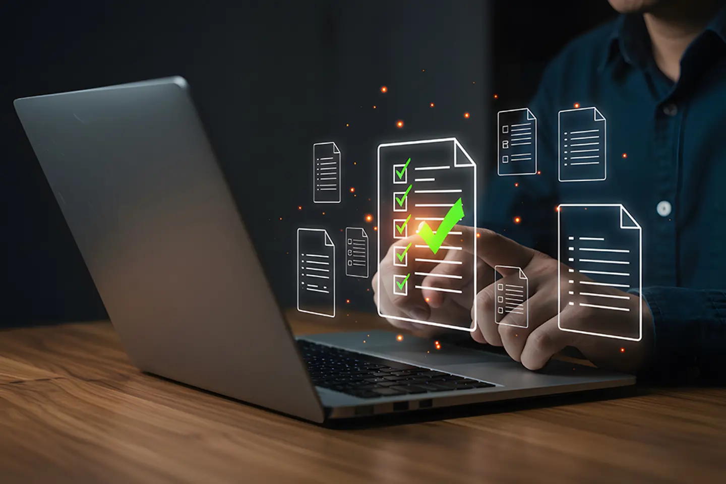 Digitaal documentbeheer (AI-gegenereerde afbeelding)