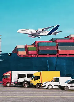 Verschiedene Transport- und Fortbewegungsmittel