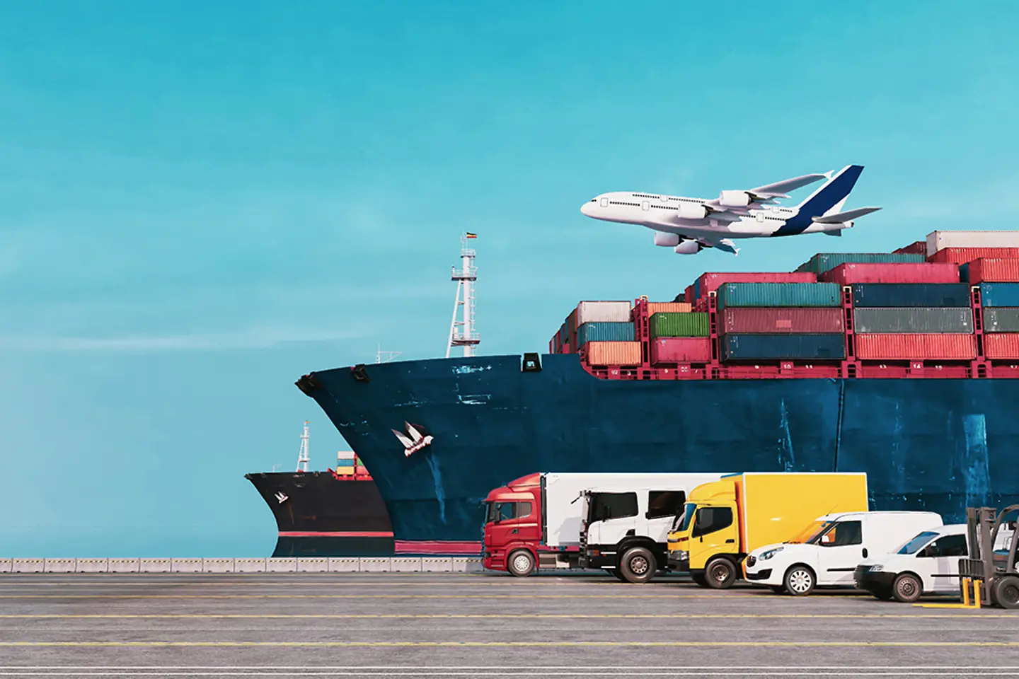 Verschiedene Transport- und Fortbewegungsmittel