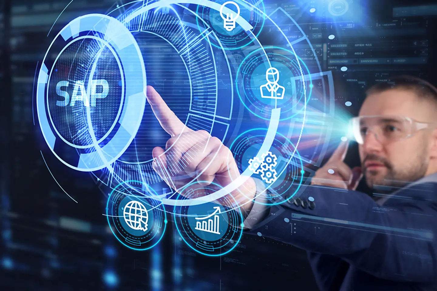 SAP System Software Automation - ontwerp op een virtueel scherm in het datacenter.