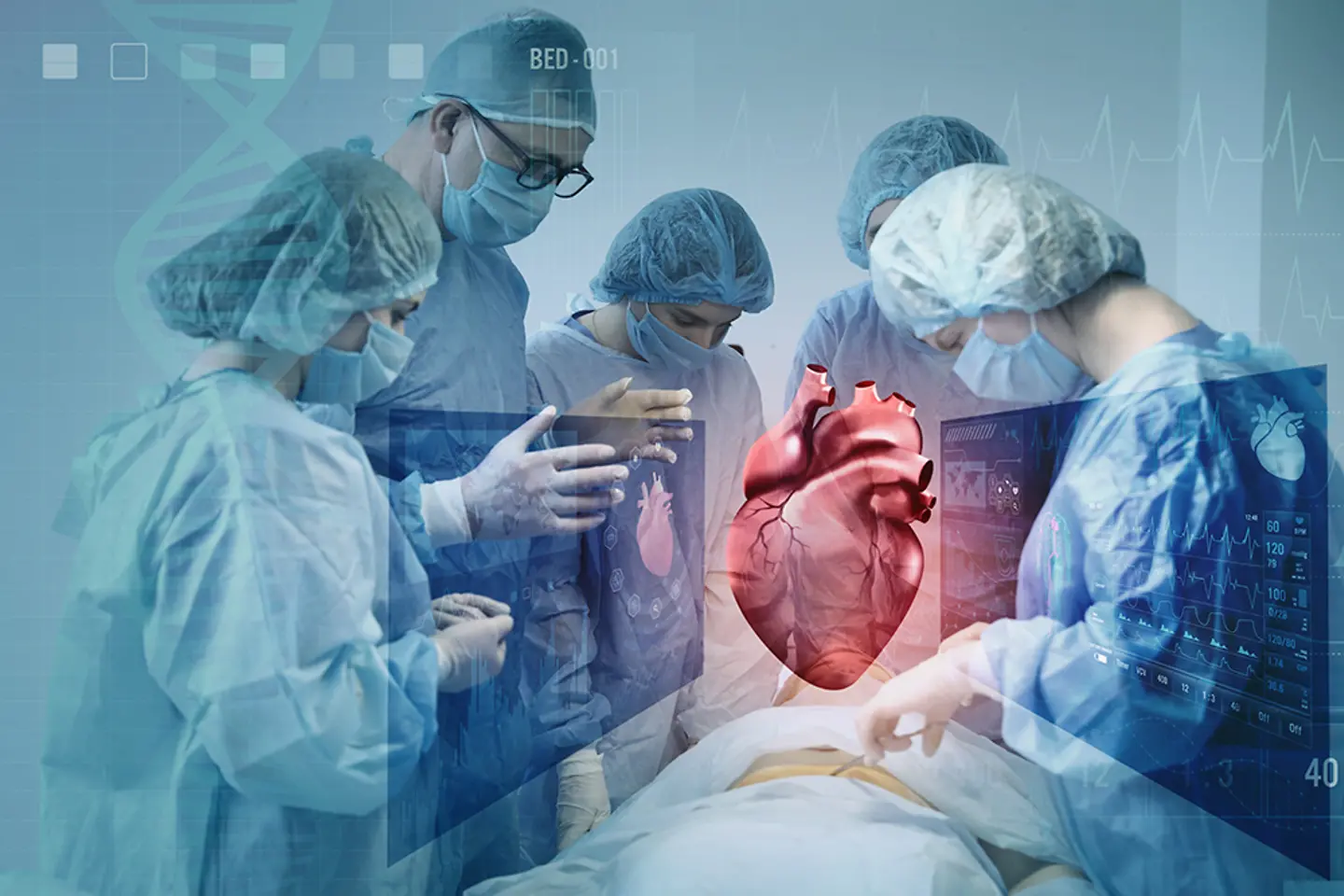 Ein Team von Ärzten im Operationssaal.