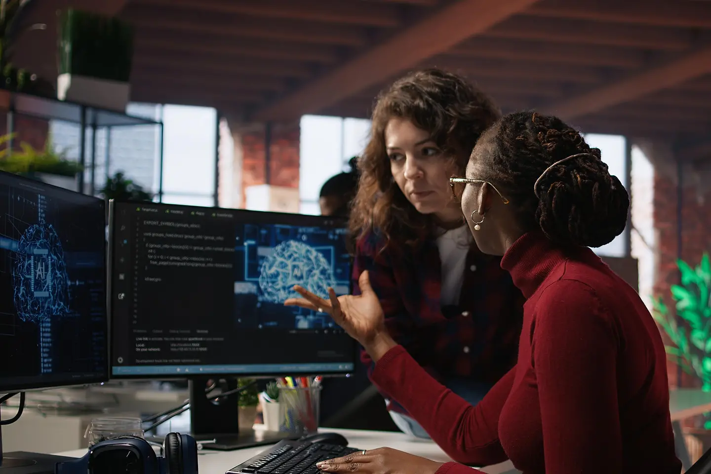Datawetenschappers bespreken AI-technologie