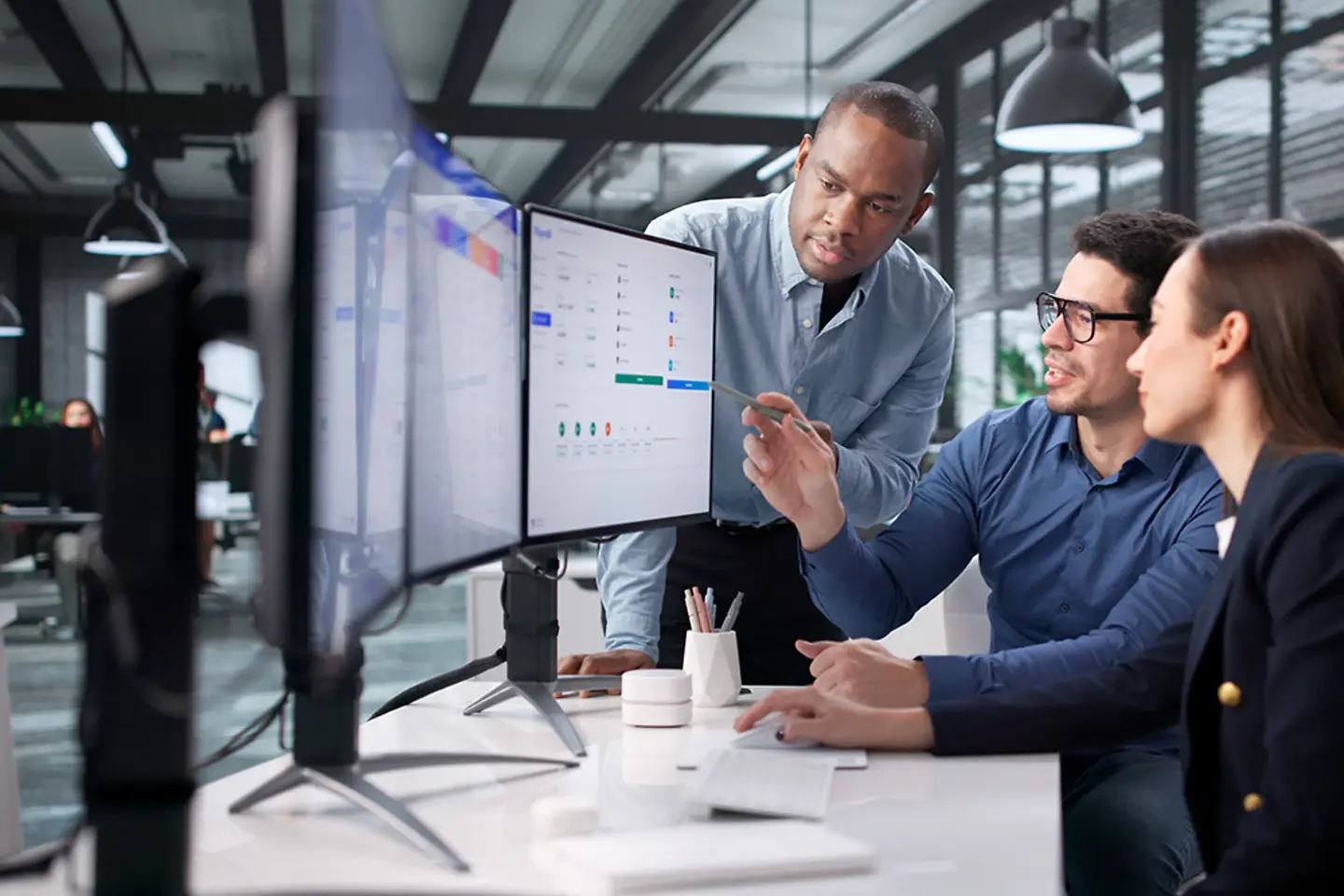 Modern Office Setting Features Diverse Team