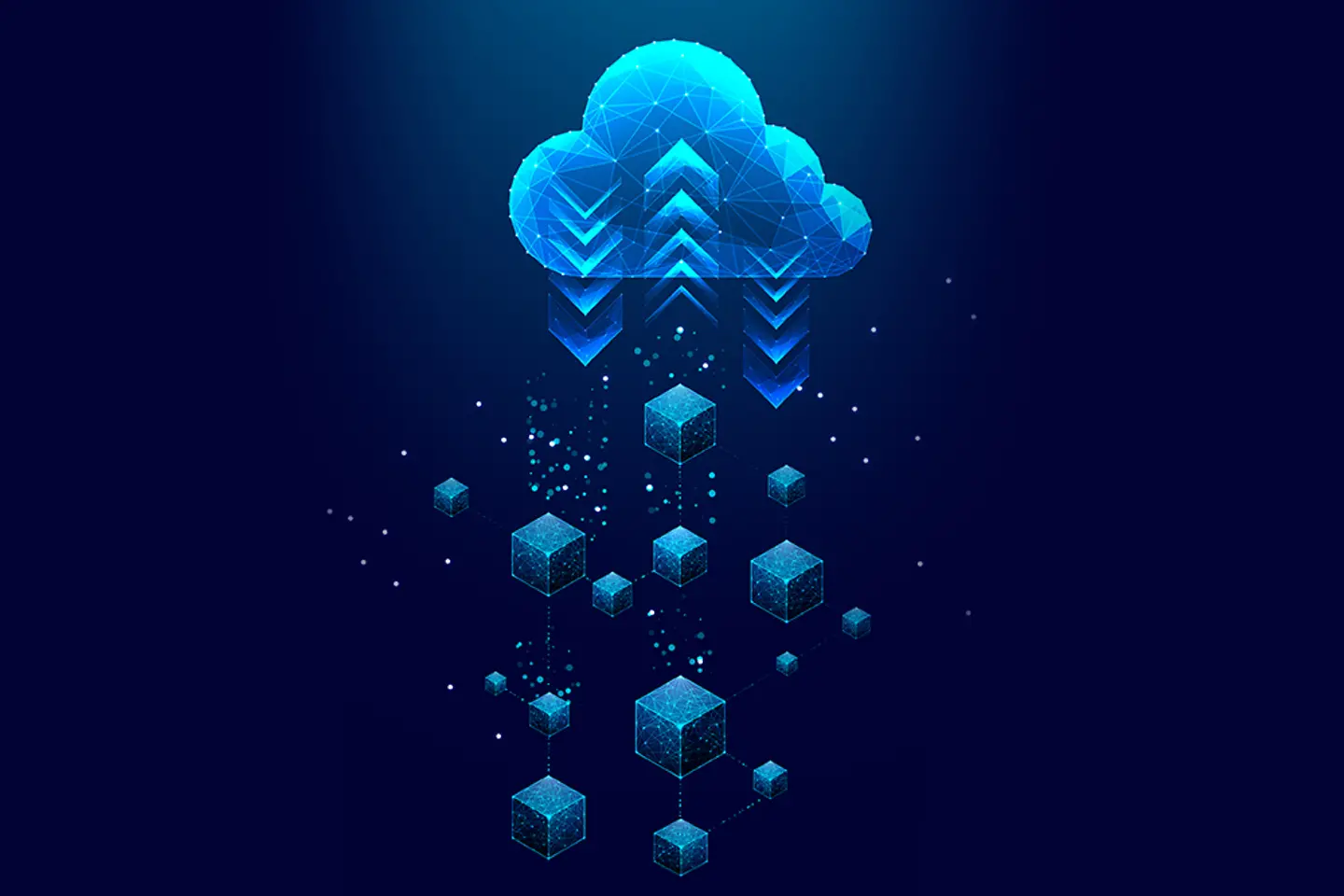 Abstrakte Wolke mit aufwärts und abwärts gerichteten Pfeilen