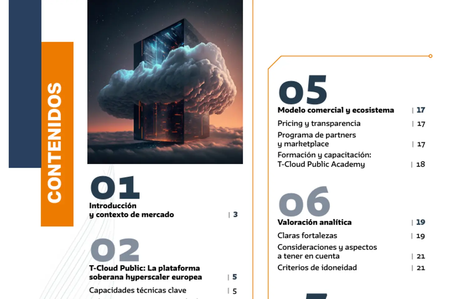 Captura de pantalla de la portada y las tres páginas siguientes del informe técnico:
