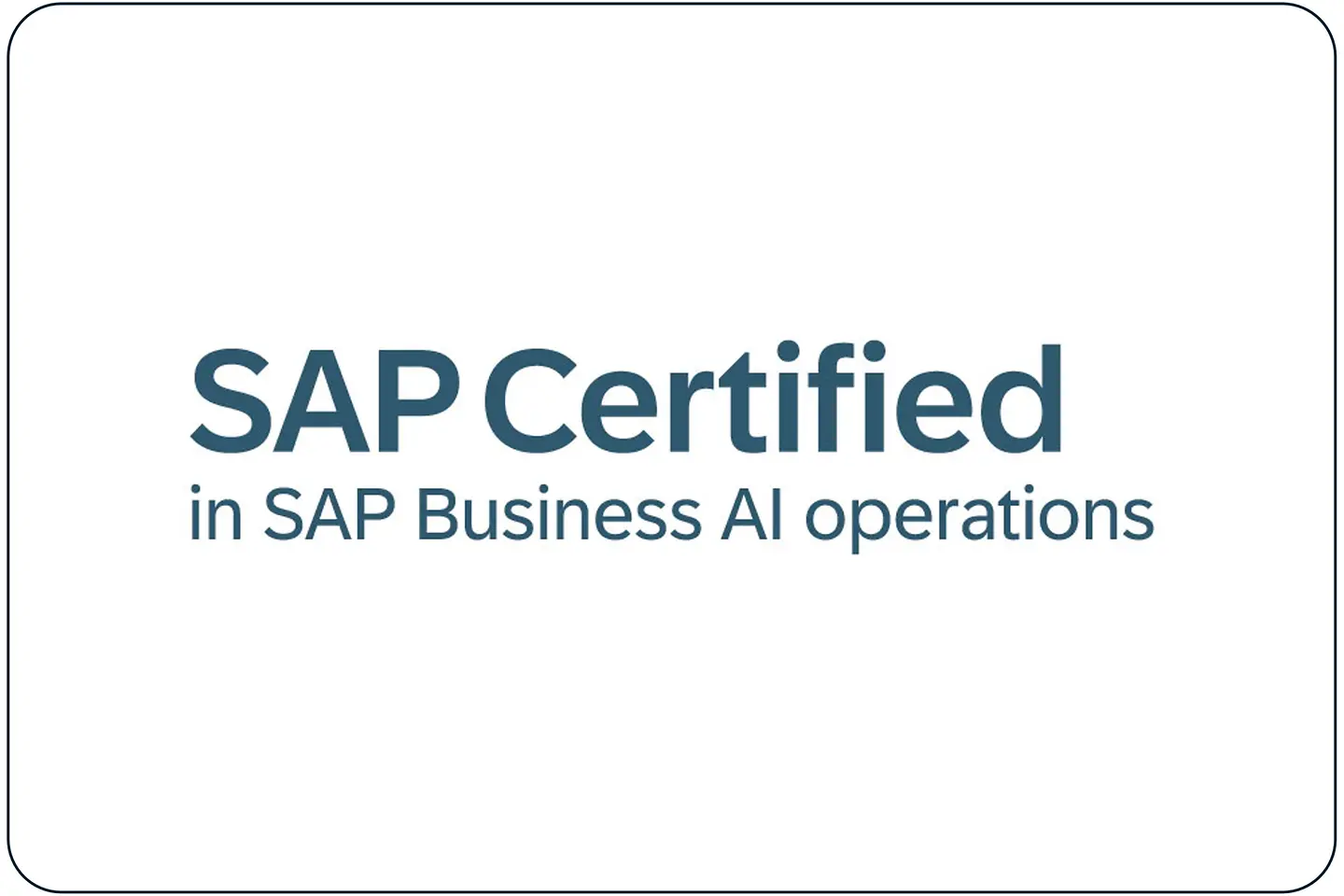 Certificado SAP em operações de soluções SAP Business AI