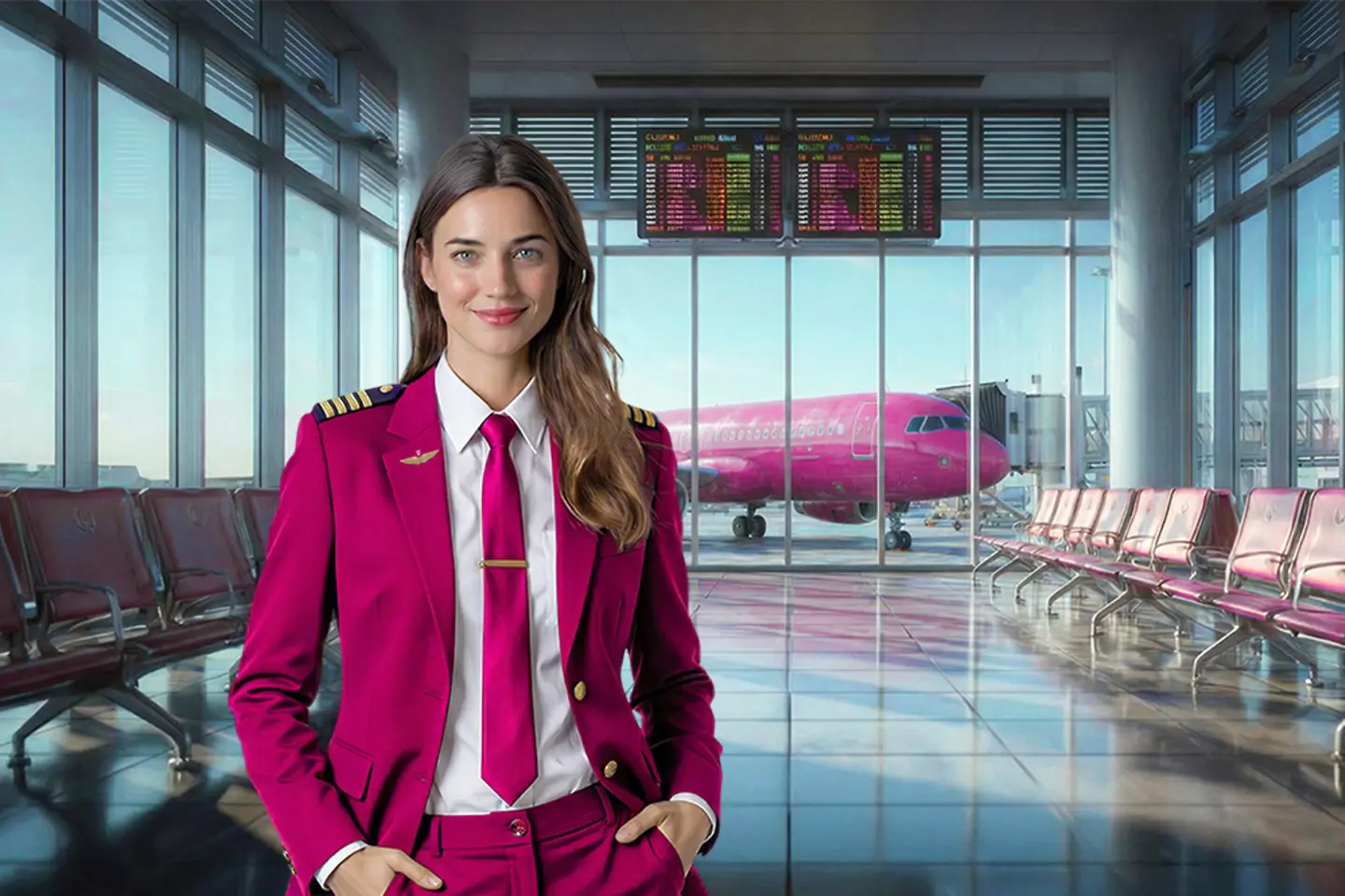 Frau auf dem Flughafen