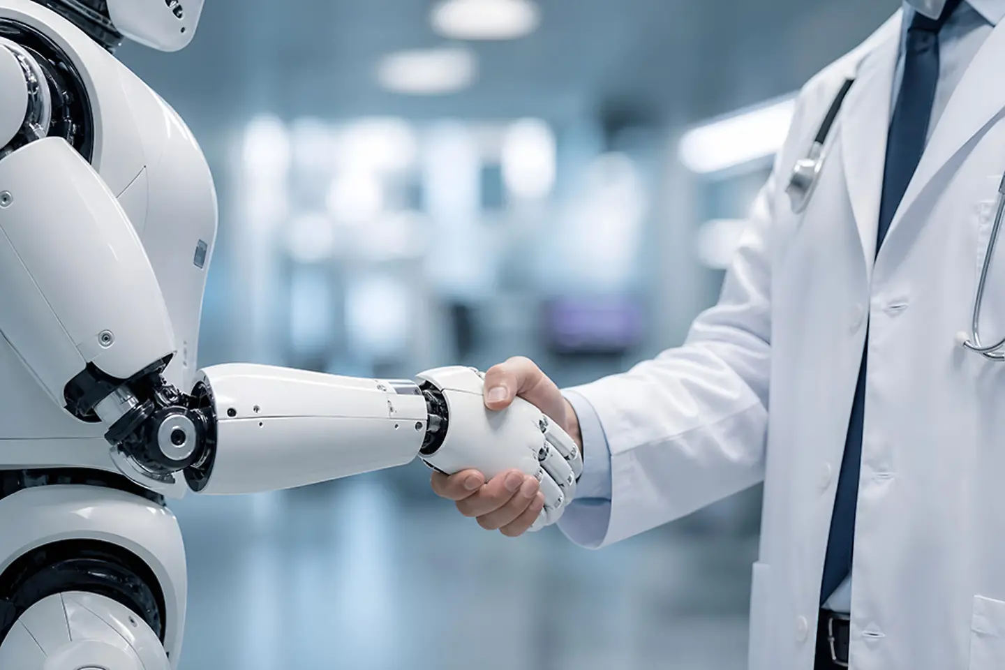 AI-generated image - A robot and a doctor shaking hands
