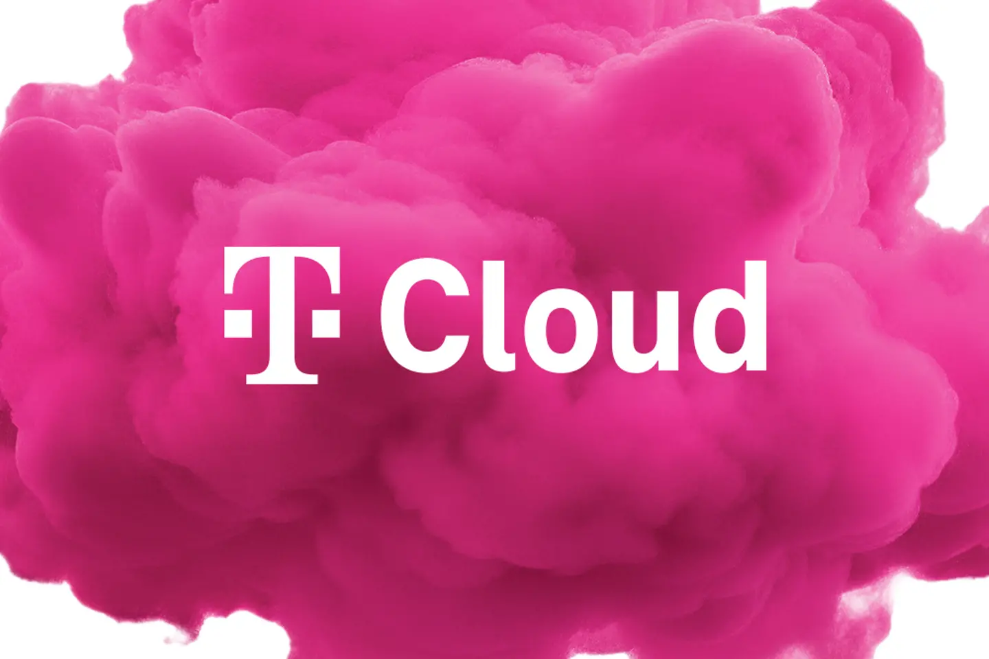 Magenta cloud with T Cloud logo