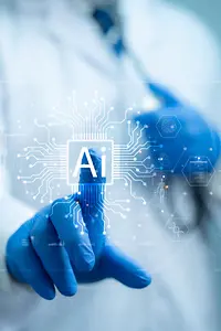 Concepto de servicios de tecnología de IA médica y atención médica.