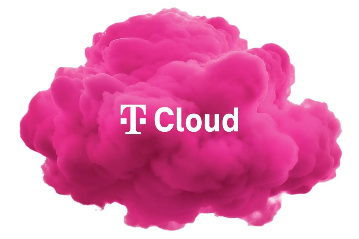 Magenta cloud with T Cloud logo