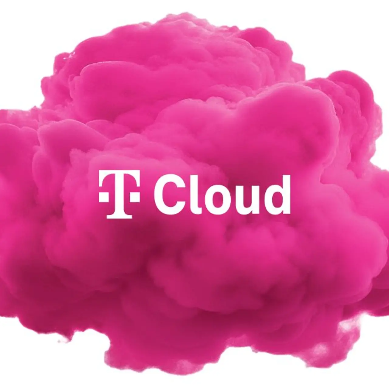 Nuvem magenta com o logotipo T Cloud