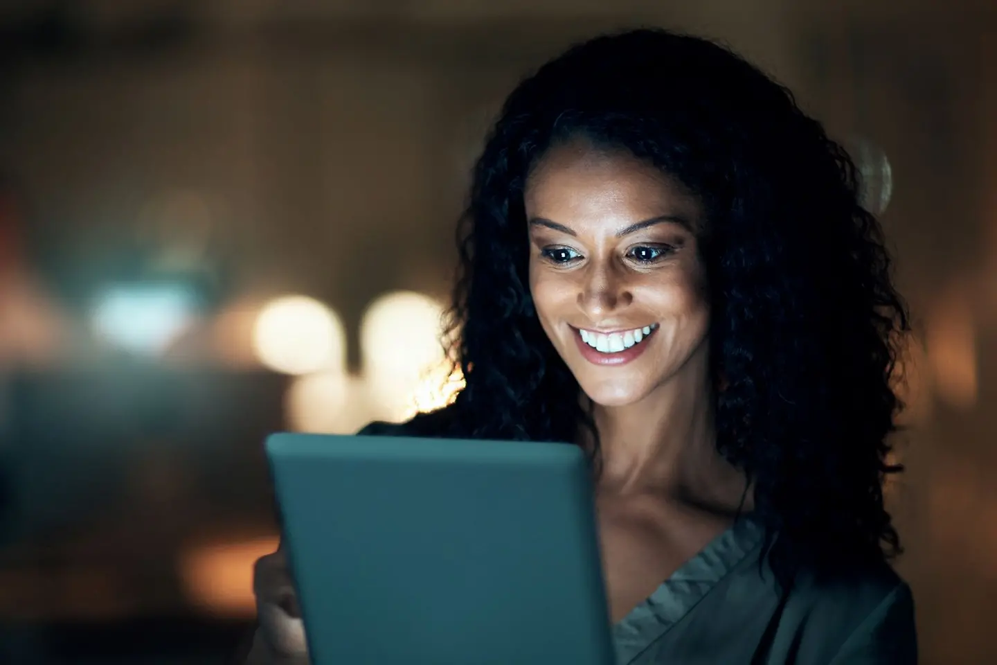 Security expert checking data on tablet