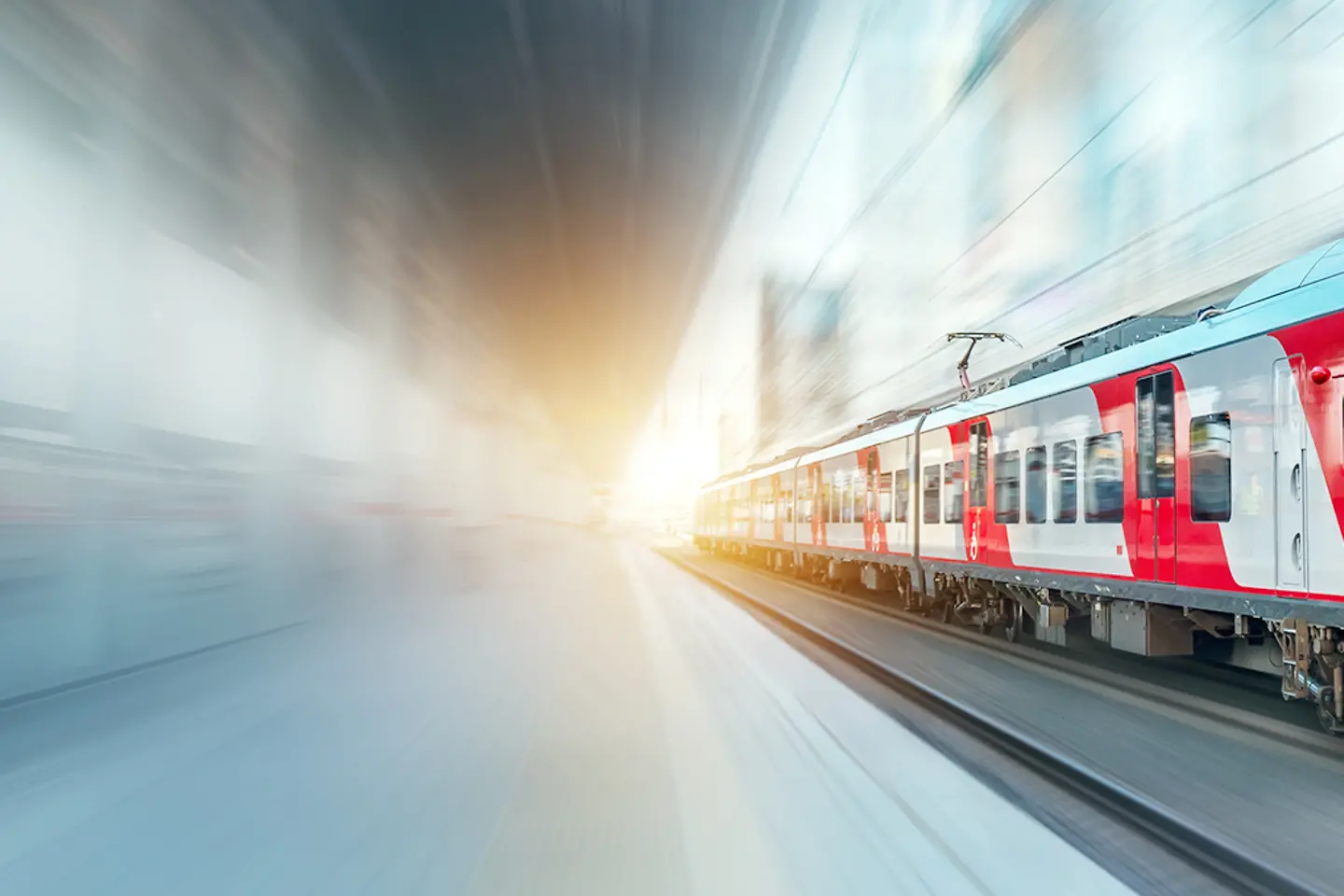 Modern train at high speed