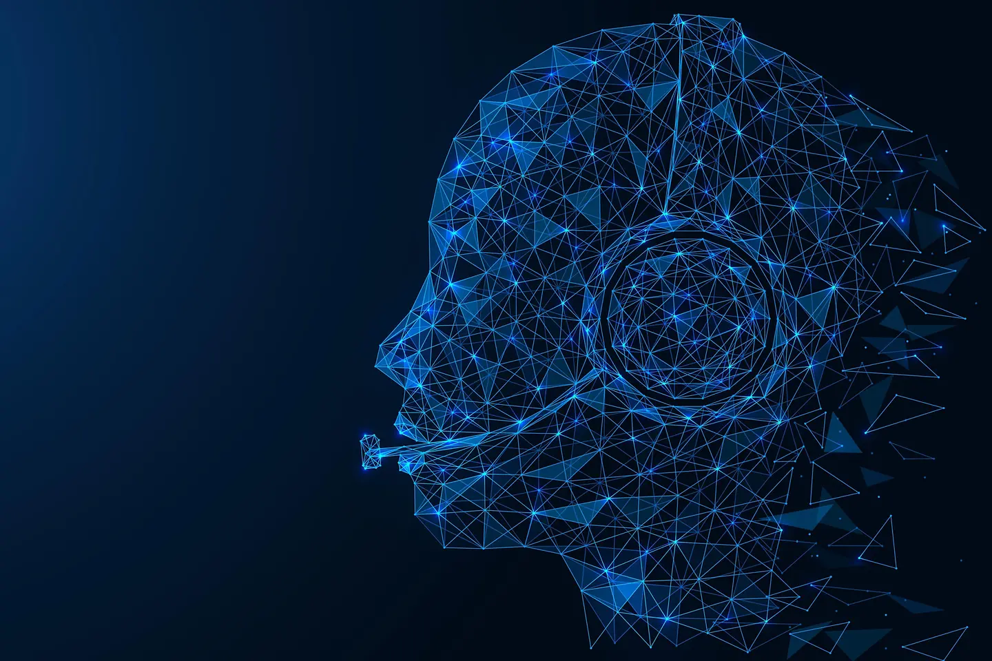 KI-generiertes Bild - Artificial intelligence communicates and answers calls using a headset