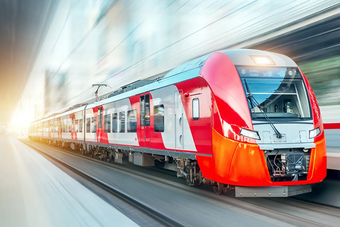 Modern train at high speed