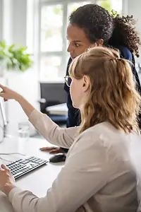 Woman working at a desk
