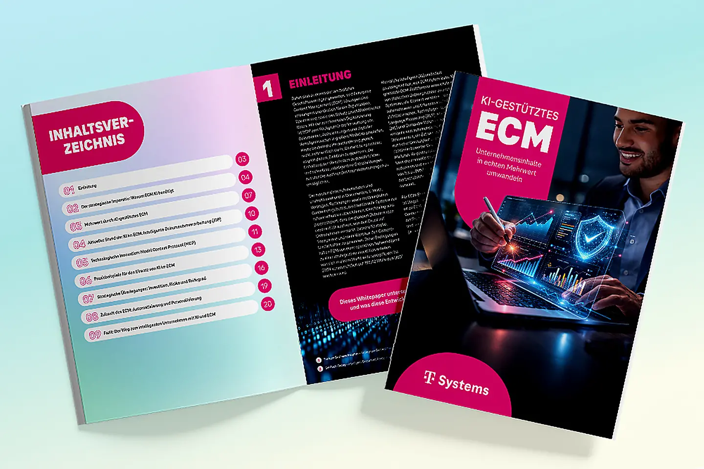 Mockup-Bild des Whitepaper: KI-gestütztes ECM