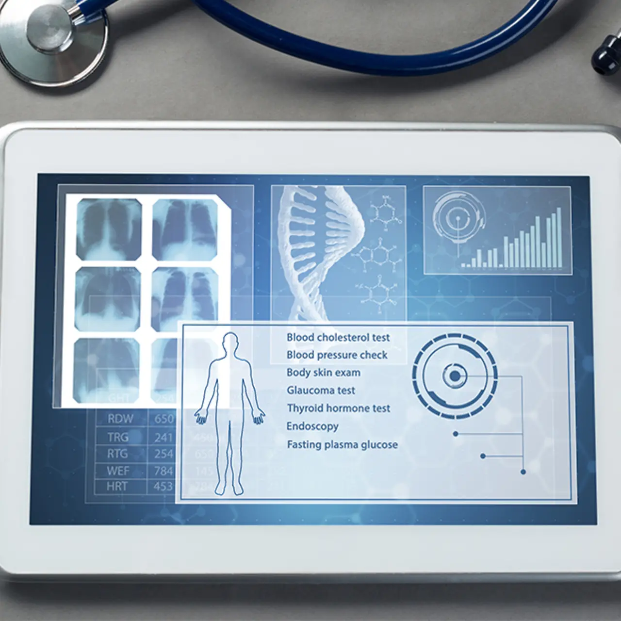 Befundanalyse auf einem Tablet