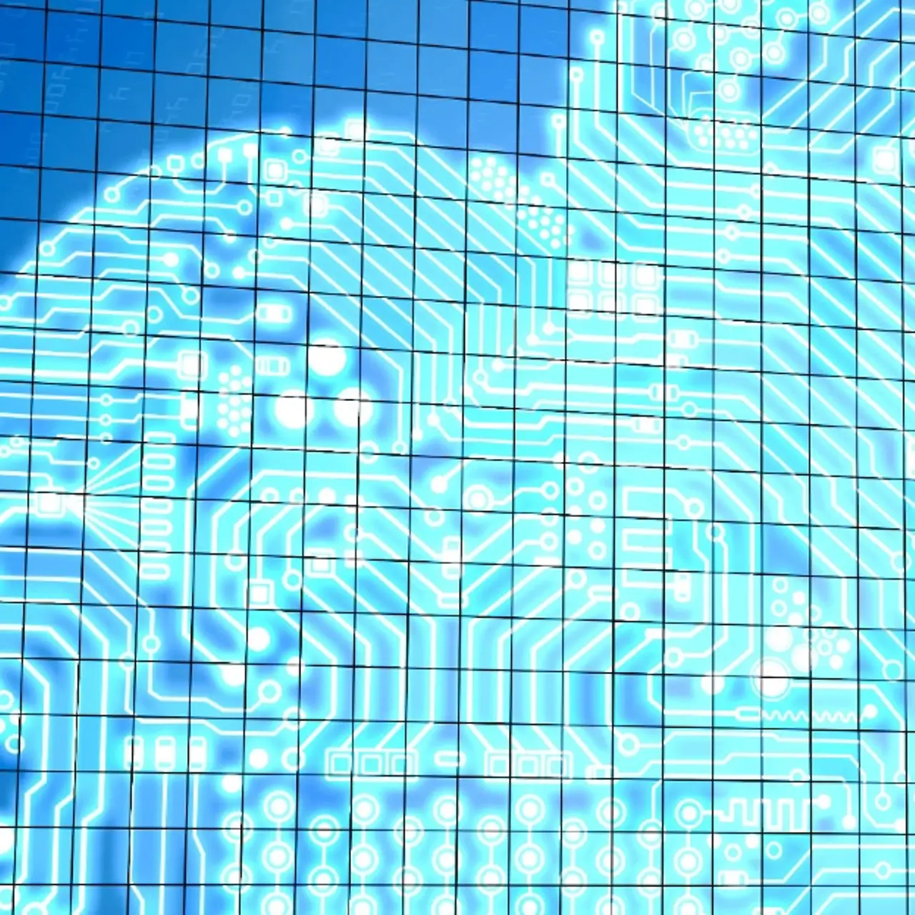 Virtuelle Darstellung einer Cloud, umgeben von binären Codes.