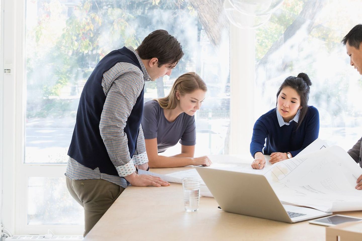 Team during a conference in the meeting room