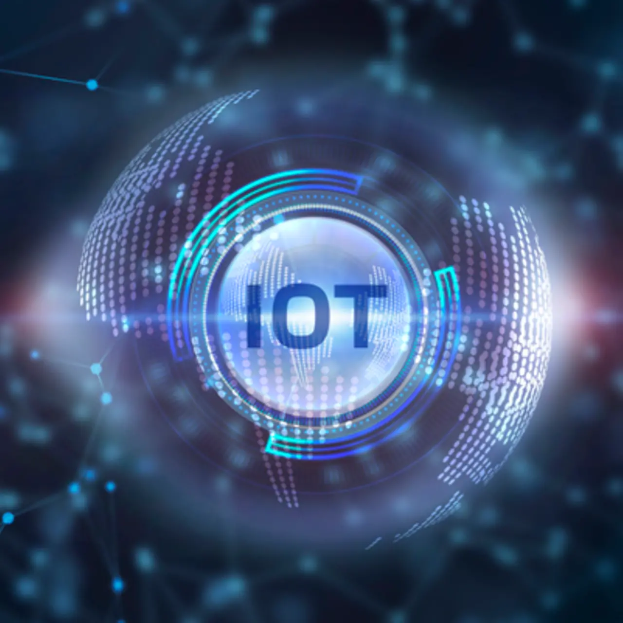 Globe terrestre virtuel avec l’inscription IoT.