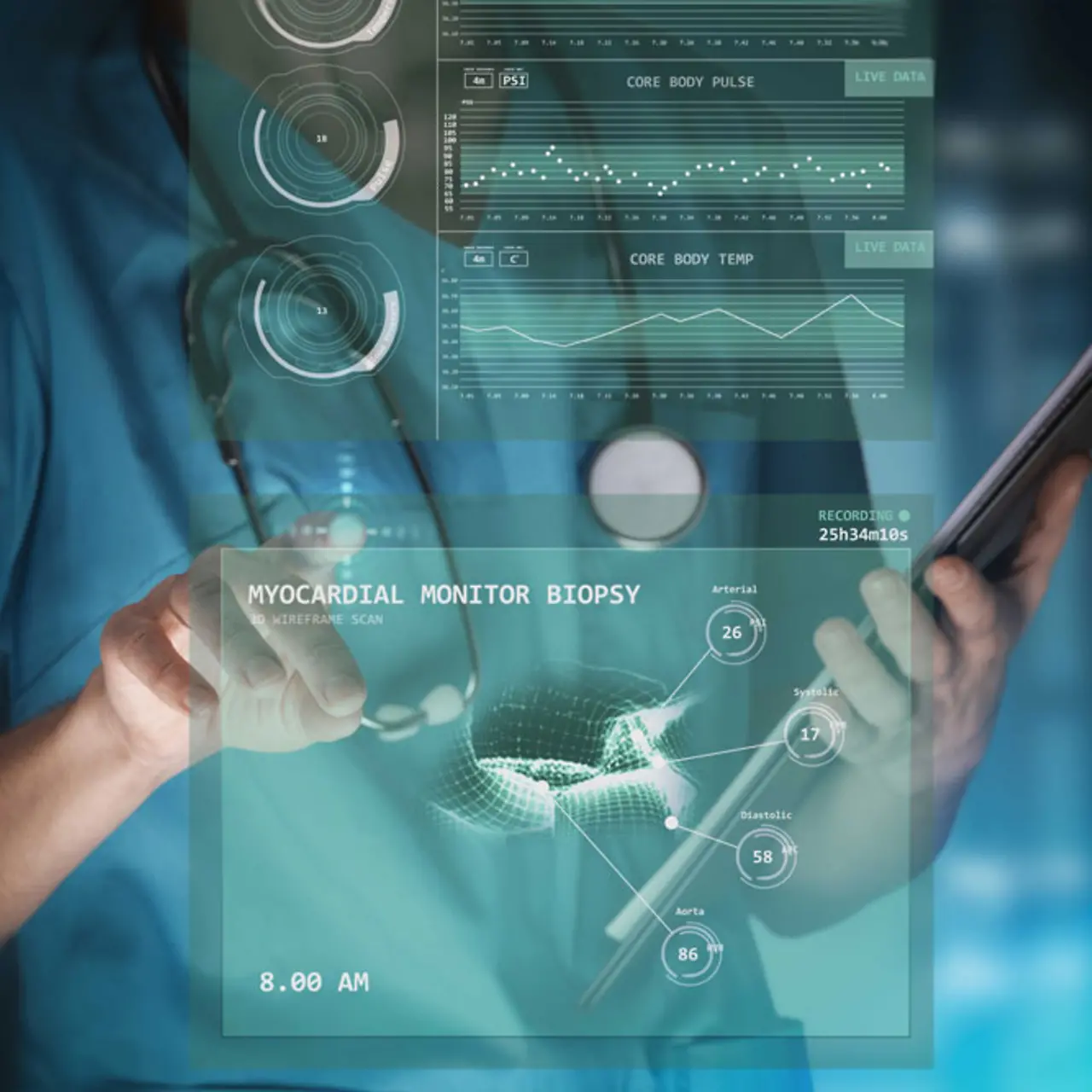 Touchpad con gráficos médicos