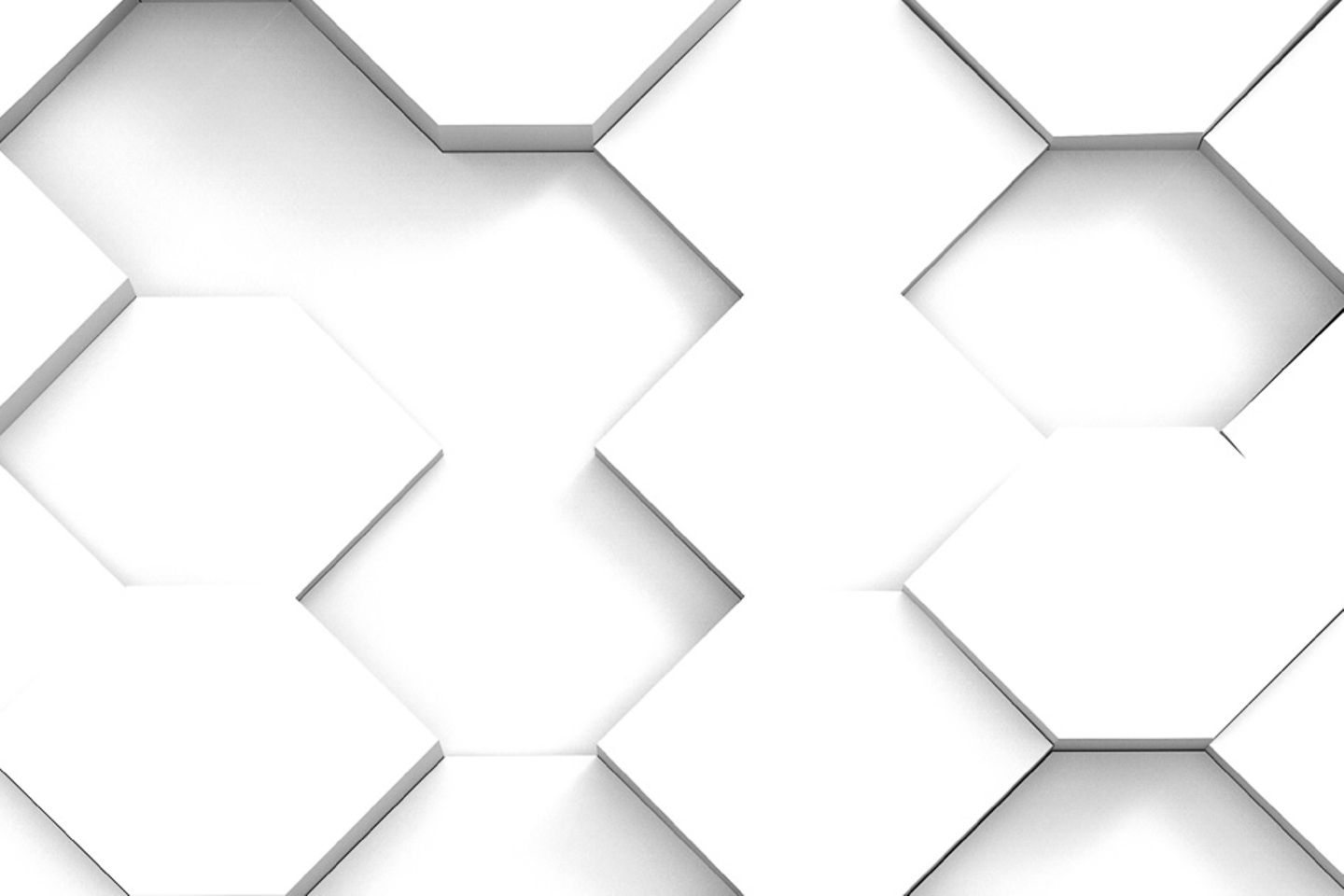 Mosaico o puzle con cajas blancas hexagonales