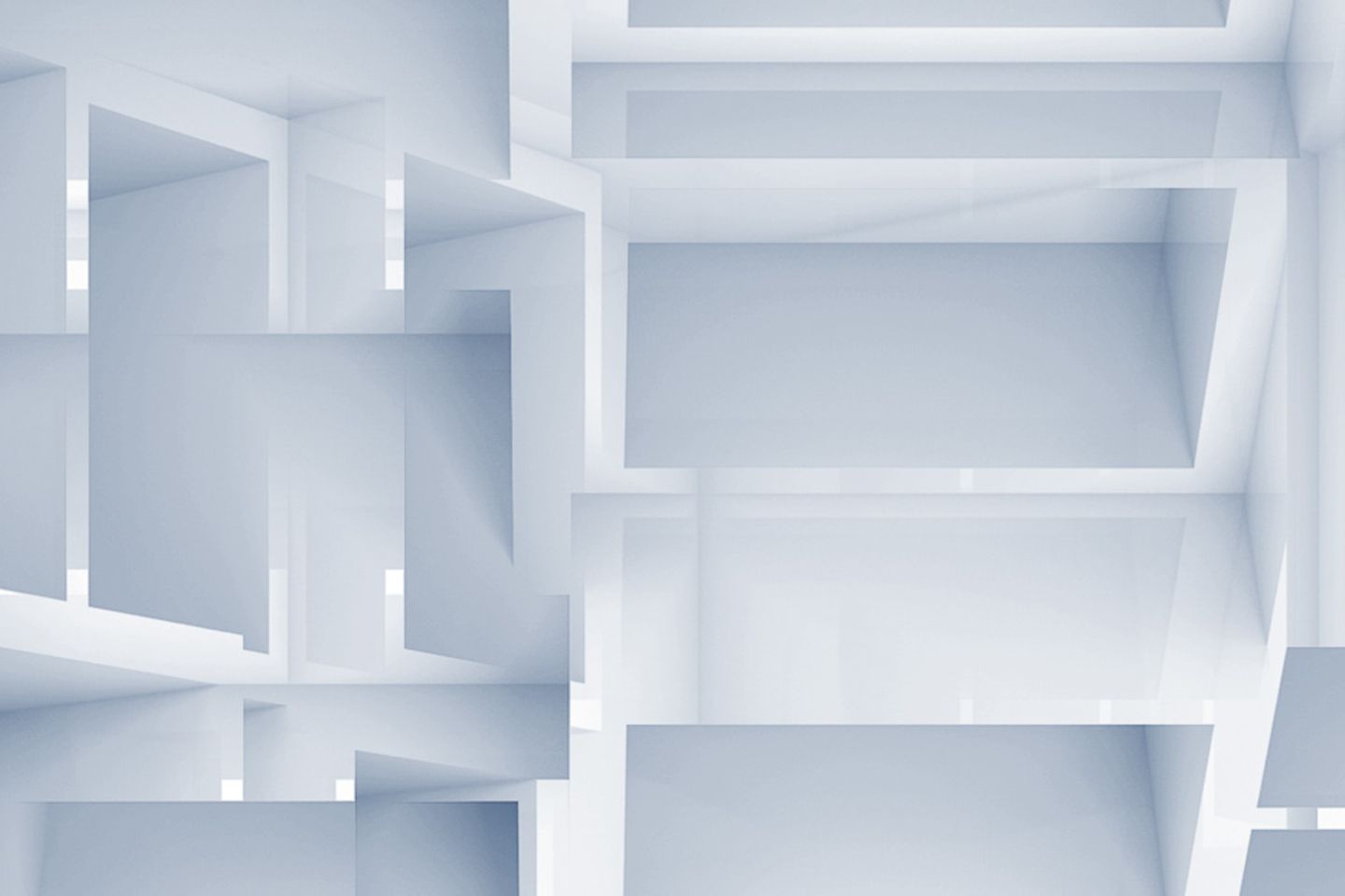 Vista para um labirinto branco em 3D