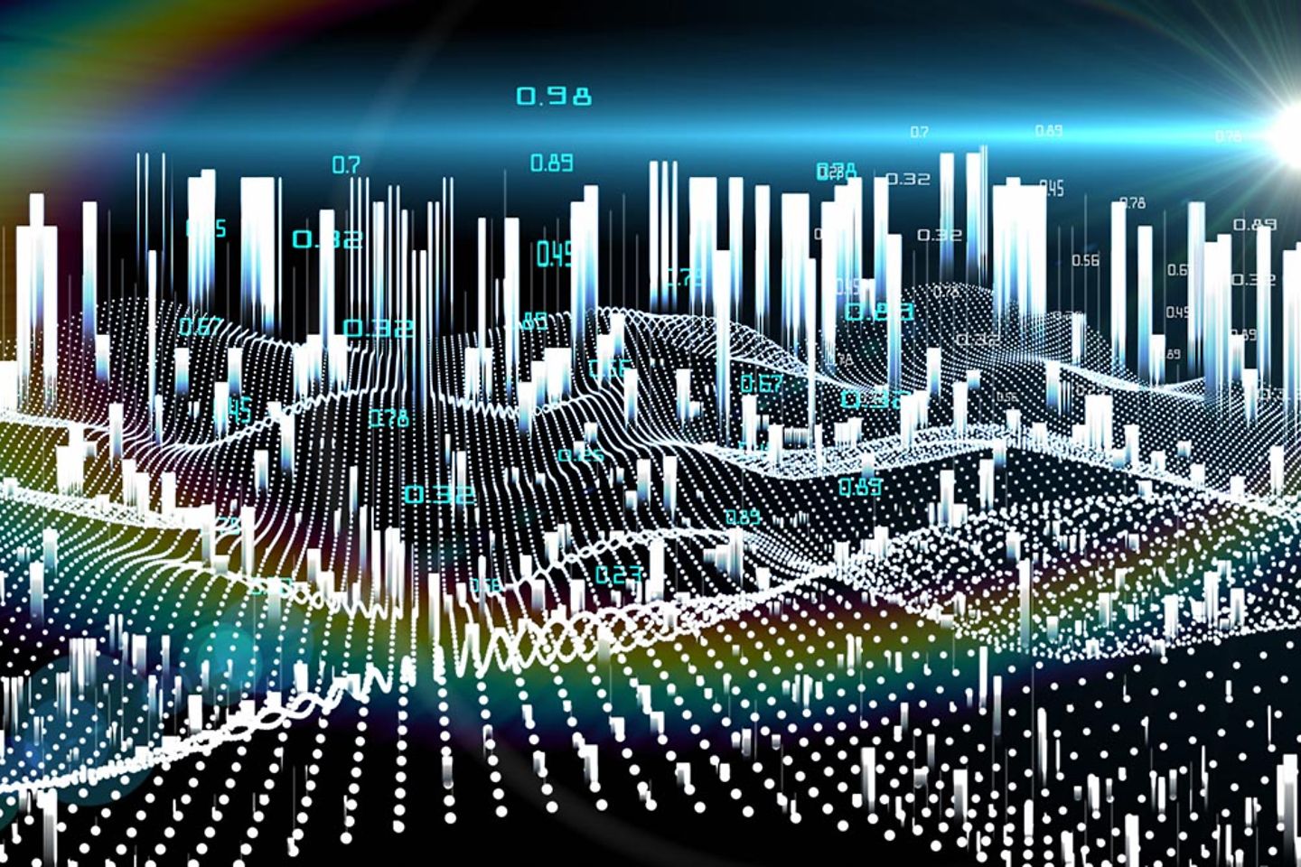 3D graphic of a digitally networked city