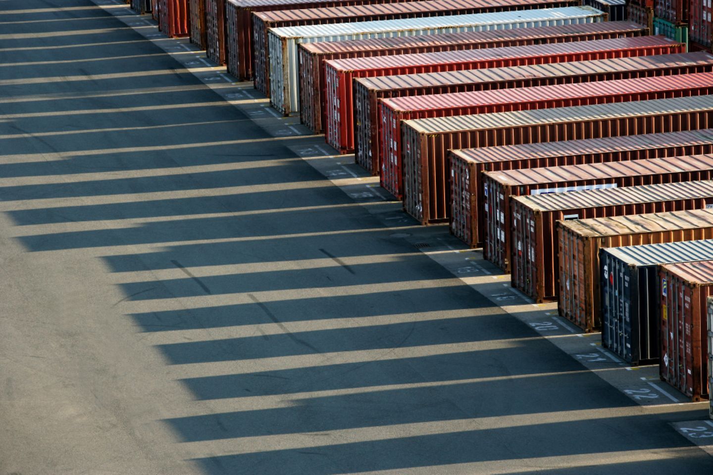 Containers in a row